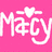 Pixelated pink and blue split-screen icon with 'Macy' text and 'Love You. :)' message.