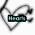 A heart-shaped outline with text overlays changing across frames: 'Hearts', then 'Don't have to be', and finally 'red or pink.'