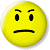 A static contact sheet showing two frames of a yellow grumpy emoji icon with green text reading "Original Icons .com" on the right side.
