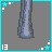 Animated contact sheet of a pixel art character with changing poses and text elements on gray background.