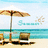Pixelated beach scene with umbrella and chairs on left, blue background with 'summer '07' text on right.