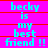 Cyan text on bright pink background with red horizontal lines, repeating 'becky is my best friend !!' in a