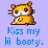 Pixelated cartoon hamster with yellow-orange fur and brown accents holding a small object, positioned above blue pixelated text on light purple background.