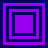 Four purple and dark blue square frames arranged in a , each with nested squares of alternating colors