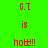 Green and orange pixelated with red text 'G.T', 'is', and 'ho8!!' in repeating patterns across three
