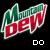 Animated contact sheet of Mountain Dew logo frames with text variations on black background, showing sequential changes in letter colors and positions.