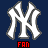 Pixelated white 'NY' logo on dark blue background with red, blue, and black text reading 'FAN' beneath it.