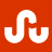 A static icon featuring a white stylized 'S' shape on a solid red background with pixelated edges.