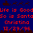 Pixelated red text on dark blue background with repeated Santa Claus imagery and date stamps, arranged in two identical horizontal sections.