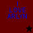 Blue pixelated text "I LOVE ARLYN" on dark red and black backgrounds with a small star symbol in one section.