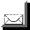 16 pixel-art email icons with varying envelope states and background text, displayed in grayscale
