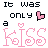 Pixel art contact sheet showing three frames of an animated buddy icon with text and heart symbols in black, pink, and gray colors.