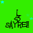 Green background with blue stars and repeated 'SAYREII' text beneath a stylized hand gesture icon.