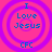 Four identical pixelated icons arranged in a , each with concentric purple circles on a pink background and blue text reading "I Love Jesus CFC"