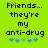 Green background with black text reading 'Friends... they're my anti-drug' and five blue-and-green star icons below.
