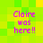 Four identical pixelated text blocks on a green-yellow checkered background, each reading "Claire was here!!" in pink letters.