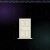 Static pixel art of a white paneled door centered against a dark gradient background with purple and teal hues.