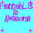 Pixelated purple text on cyan background with pink stars, repeating 'HannahL 97' and 'Awesome' in a pattern