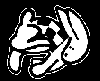 Animated sequence of white stylized hands forming a circular motion against black background, transitioning through five distinct poses.