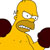Pixelated yellow cartoon character with brown hair, wearing a yellow shirt and dark red sleeves, mouth open showing teeth, eyes looking right, white background.