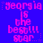 Static pixel art displays 'georgia is the best!!! star' repeated in a on blue background with pink text