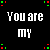 Black background with white pixelated text reading 'You are my' on left and 'Ultimate Christmas Present' on right, surrounded by green and red square pixels.