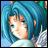 Pixelated anime-style character with blue hair and light skin on left, next to black background with white pixelated text "Anime IM" above smaller "com" on right.