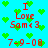 Pixelated icon with cyan background, green hearts, and red text reading 'I Love Sam<3 7-9-08' repeated in two vertical