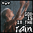 identical animated frames showing a person with raised arms and text reading "GOD IS IN THE JAM" in pixelated font