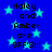 Blue background with light blue stars and repeated black text reading "Haley and Amber are BFF'S!!!" in pixelated font.