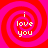Four identical spiral patterns with red and pink hues, each containing the text "i love you" in white pixelated font.