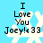 Pixelated text reads "I Love You Joey! 33" over a white snowflake on light blue background with visible animation changes.