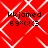 Red background with white diamond-shaped pattern, black text 'kkjamed' and '69x(:!;3' in four quadrants