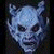 Pixelated image of a pale blue demonic face with horns and dark eyes on the left, next to green text reading 'Original Icons .com' on a solid background.