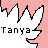 identical pixelated white bird icons on pink and white background with 'Tanya' text below each bird