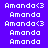 Pixelated text displays 'Amanda' and 'Amanda<3' on a purple background with cyan highlight bars shifting positions across frames.