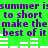 Green background with purple text repeating 'summer is to short make the best of it' and white horizontal bars in two