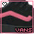 Two side-by-side pixelated images of a pink wavy line on dark background with 'VANS' text, differing in heart icon color and border style.