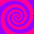 Four identical spirals arranged in a , alternating pink and purple colors with smooth transitions between hues
