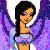 Two winged female characters with purple wings and bikini tops appear in a static contact sheet frame, each paired with text labels below them on a solid background.