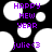 Black background with white circular shapes and purple text reading 'HAPPY NEW YEAR' above 'julie<3'