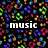 A static digital image with a dense, colorful patterned background and repeated text elements.