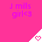 A bright pink background displays repeated purple text 'J mills girl<3' and white triangular icons with pixelated hearts, some of which change from solid to outline styles.