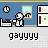 Pixel art animation of a character in a kitchen setting with four repeated showing sequential actions