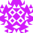 Purple and white pixelated snowflake with four circular white patterns at center, surrounded by symmetrical purple and white branching shapes.