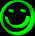Animated green smiley face icon with rotating 3D effect across six frames in a contact sheet layout.