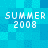 Four identical pixelated text displays reading "SUMMER 2008" on a blue background, arranged in two of two