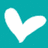 Three white heart shapes on a teal background with a gray rectangular overlay in the bottom right corner.