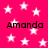 Pink background with white stars and repeated black text "Amanda" in four positions.