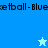 Pixelated blue icon with "softball - blue" text and two star symbols on a split blue background.